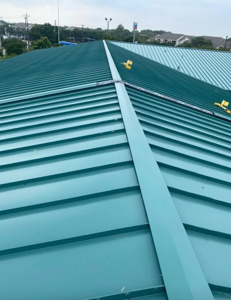 Green commercial metal roof ridge and valley for Metal Roof Repair in Junction City
